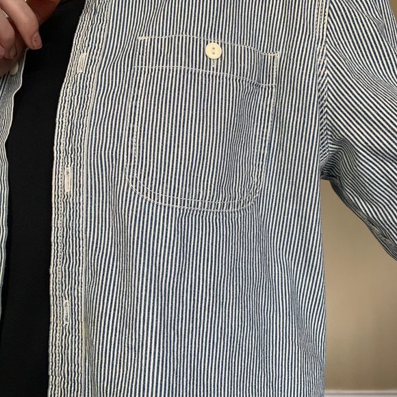 Navy Striped Button-up - Picture 10 of 11